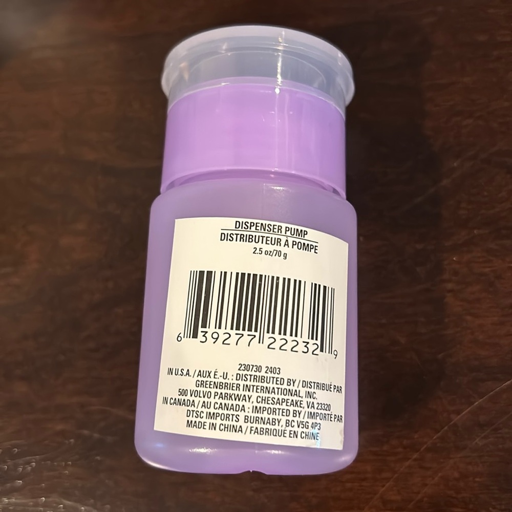 Purple Travel Dispenser Pump